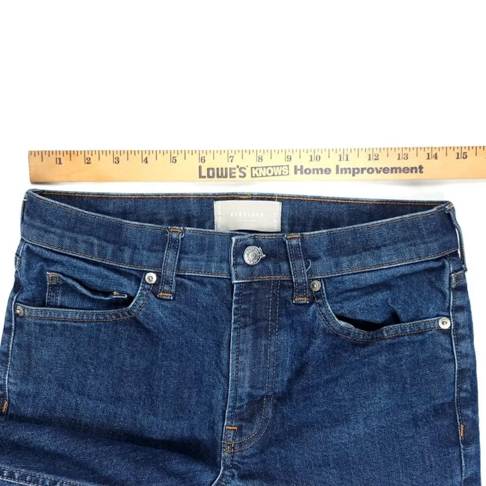 EVERLANE The Slim 4 Way Stretch Ankle Cropped Jean Dark Indigo Denim Mens 30